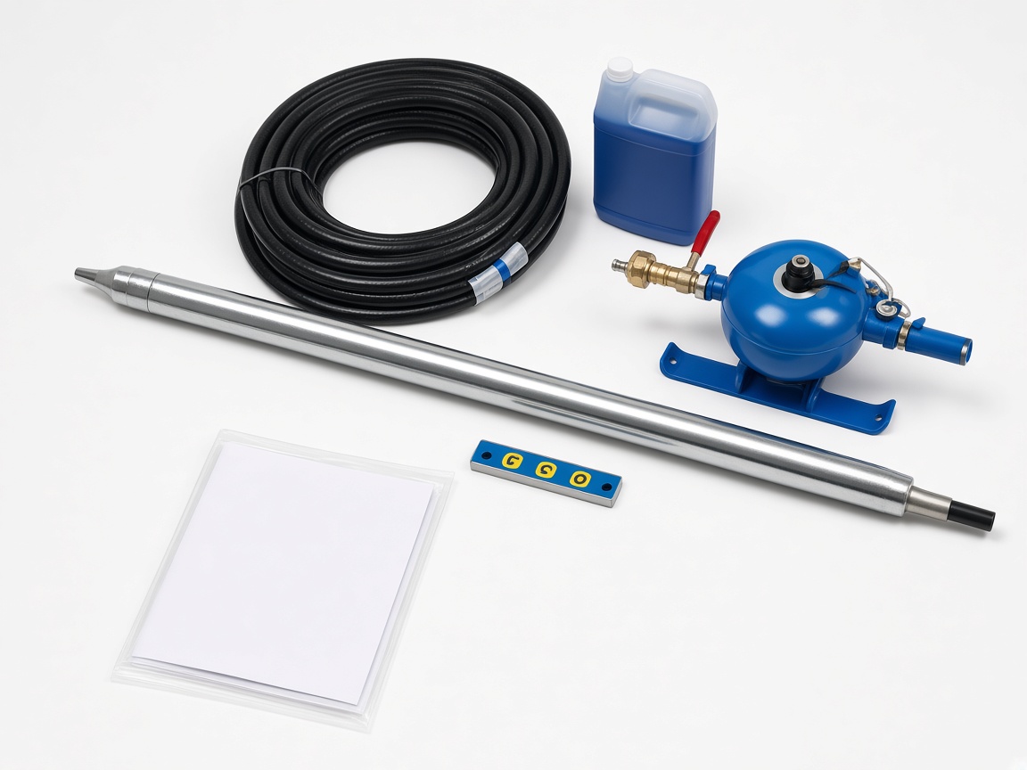 85PK Basic Package — piercing tool, hose, lubricator, oil, level, and manuals
